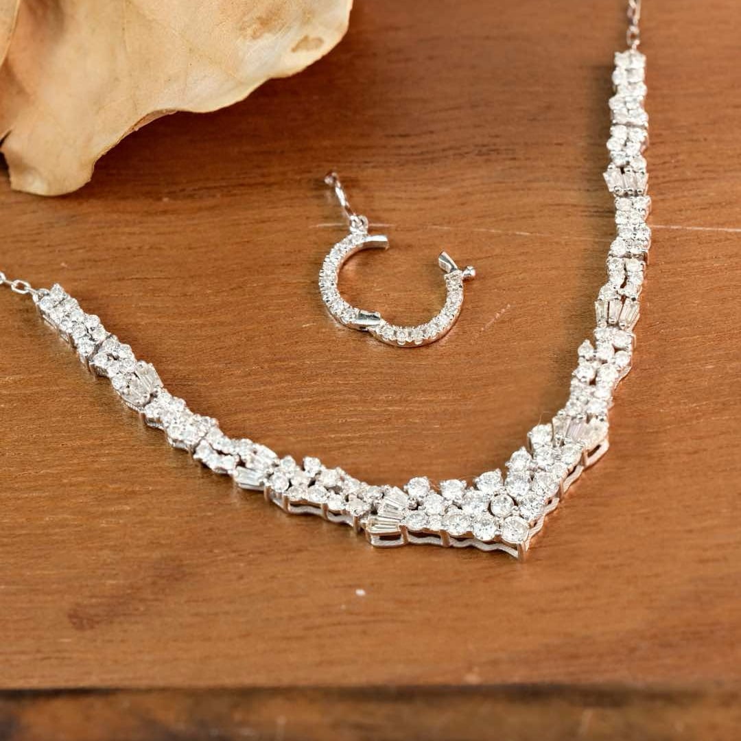 14k Gold 1.28 Ct Natural H Diamond Necklace - 4