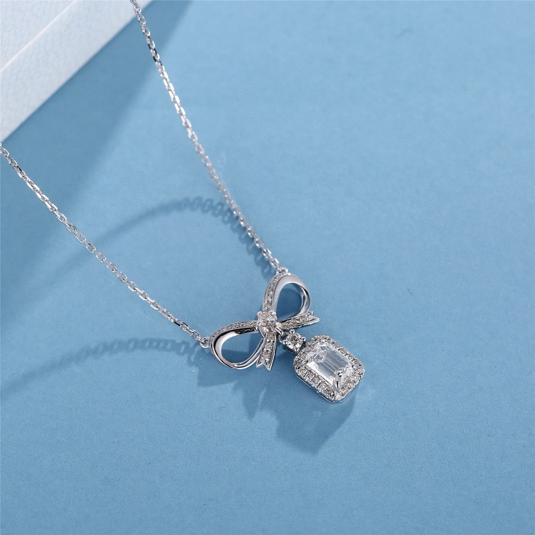 Gia Certified 14k Gold 0.73 Ctw Natural E Si1 Emerald Diamond Necklace - 4