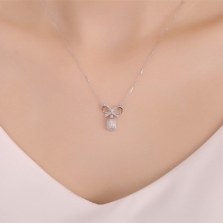 Gia Certified 14k Gold 0.73 Ctw Natural E Si1 Emerald Diamond Necklace - 5