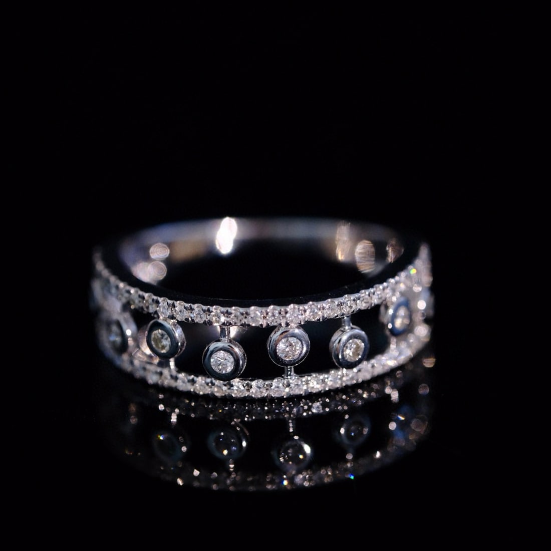 14k Gold 0.45 Ct Natural H Diamond Ring - 6