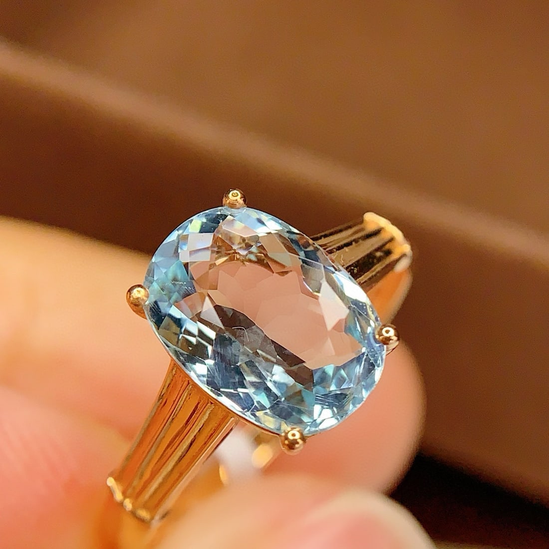 14k Gold 2.5 Ct Natural Aquamarine Ring - 2