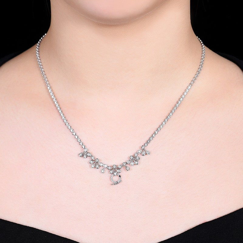 14k Gold 1.1 Ct Natural H Diamond Necklace - 5
