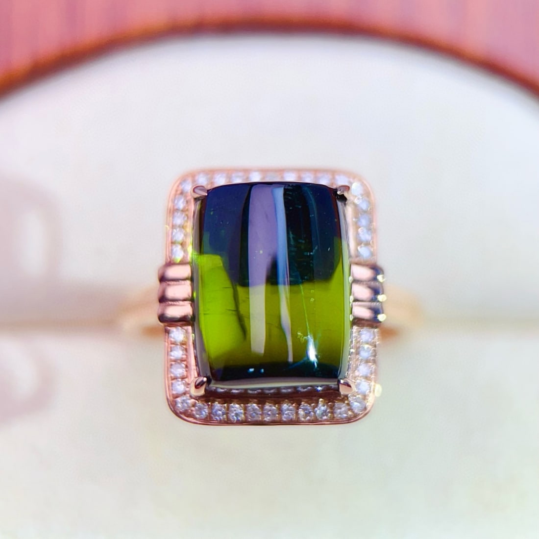 14k Gold 9.85 Ct Natural Tourmaline & Diamond Ring - 4