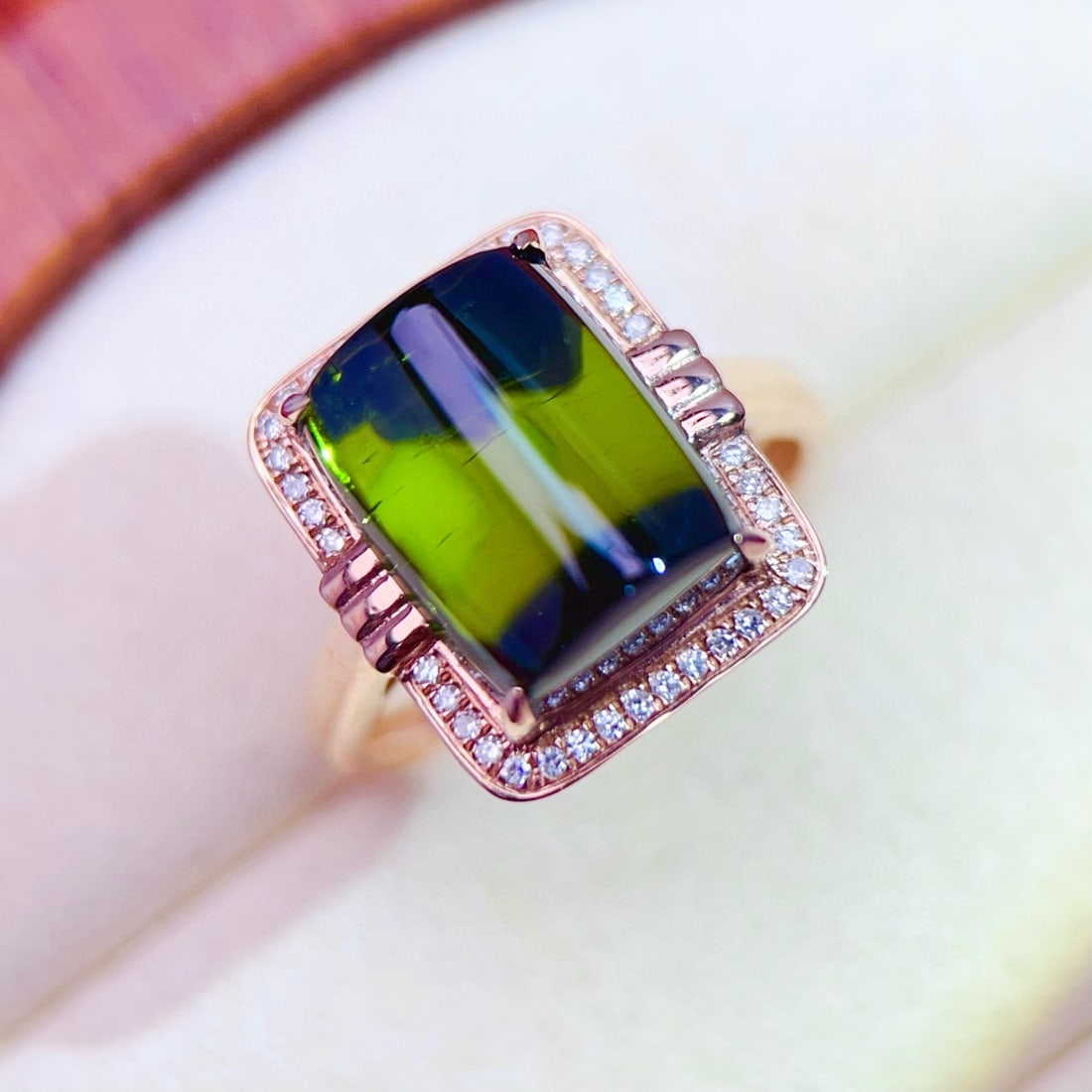 14k Gold 9.85 Ct Natural Tourmaline & Diamond Ring - 5