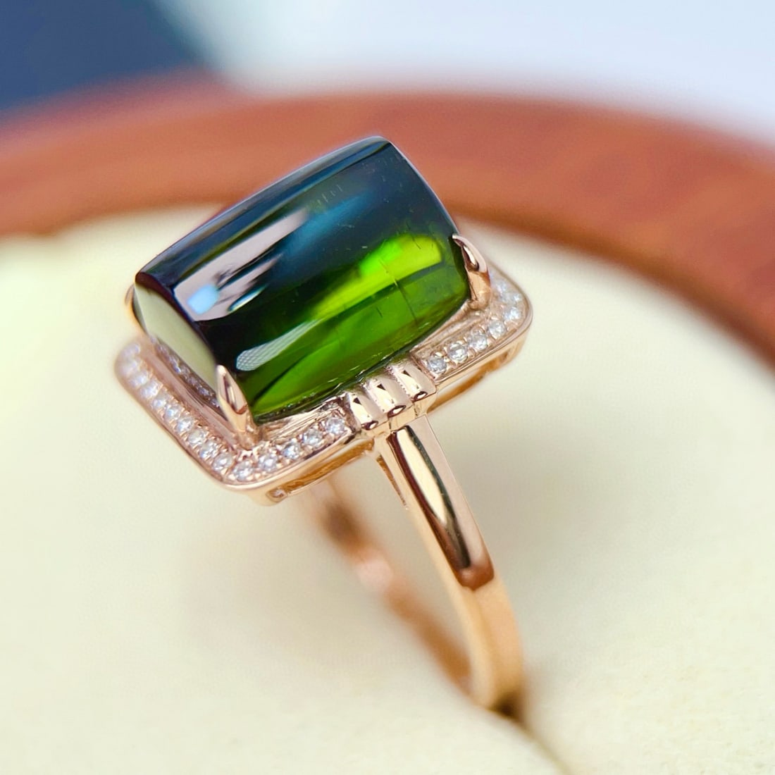 14k Gold 9.85 Ct Natural Tourmaline & Diamond Ring - 6