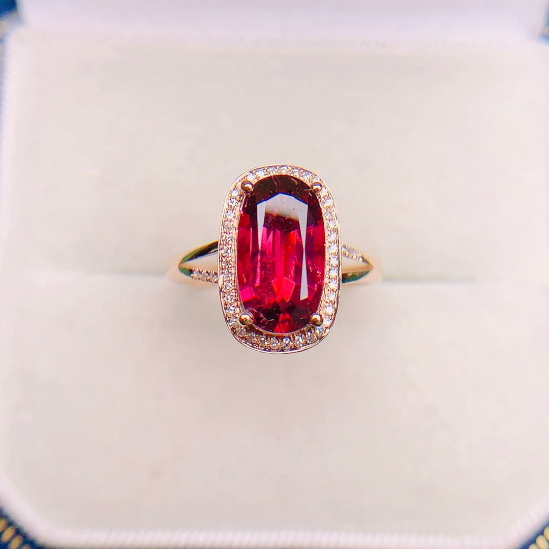 14k Gold 3.09 Ctw Natural Tourmaline & Diamond Ring - 3