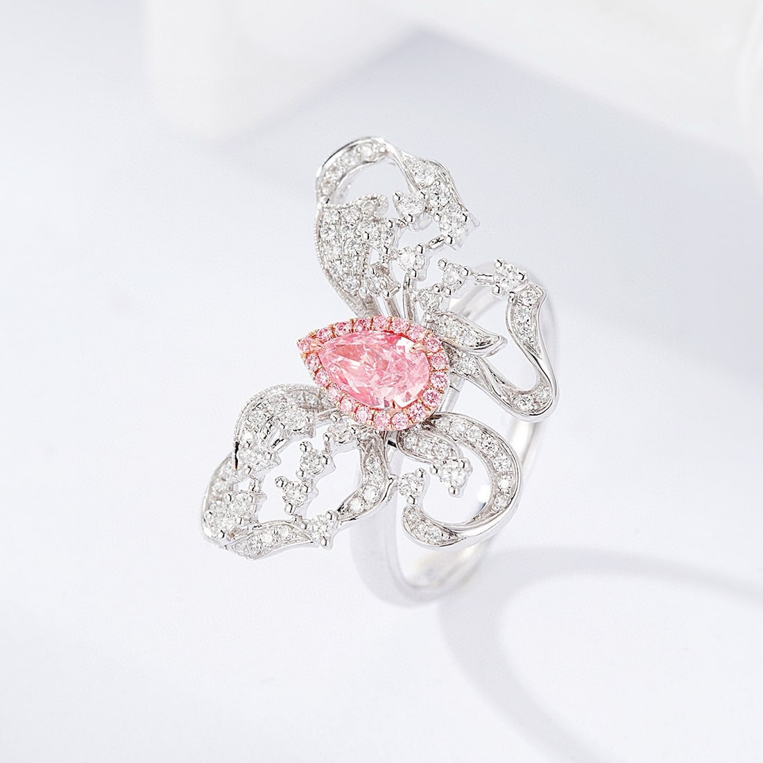 14k Gold 1.00 Ctw Natural Pink Diamond & Diamond Ring - 2