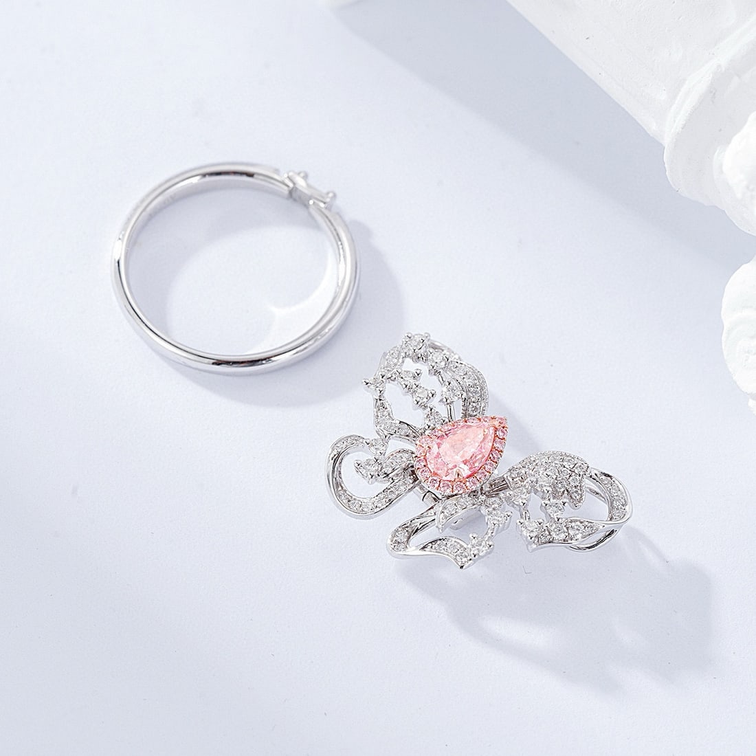 14k Gold 1.00 Ctw Natural Pink Diamond & Diamond Ring - 4