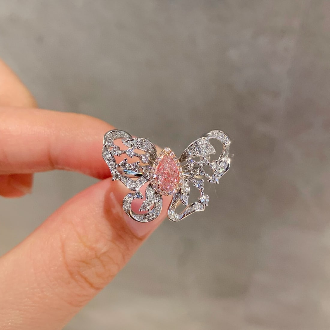 14k Gold 1.00 Ctw Natural Pink Diamond & Diamond Ring - 5