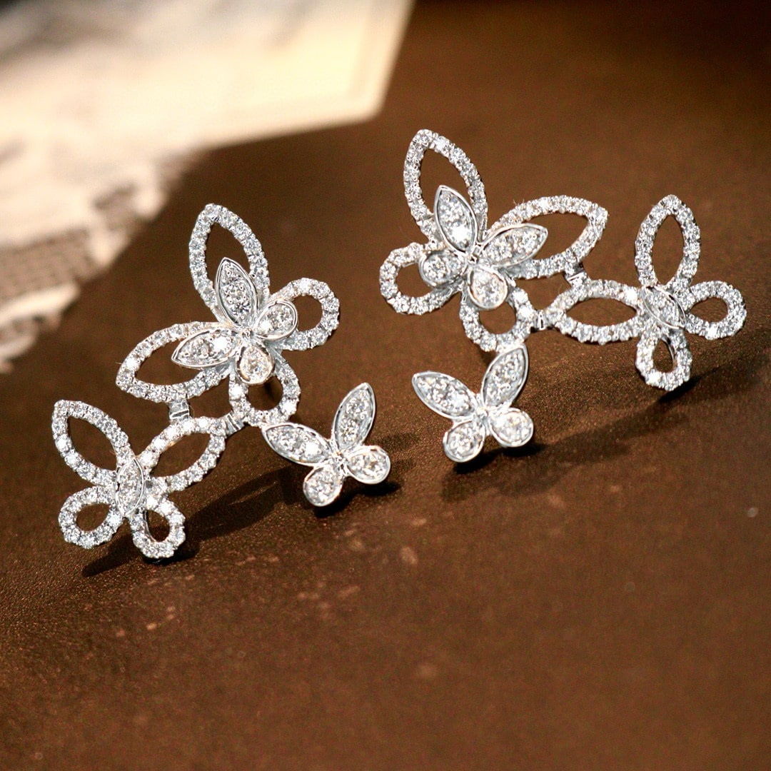 14k Gold 1.0 Ct Natural H Diamond Earrings - 4