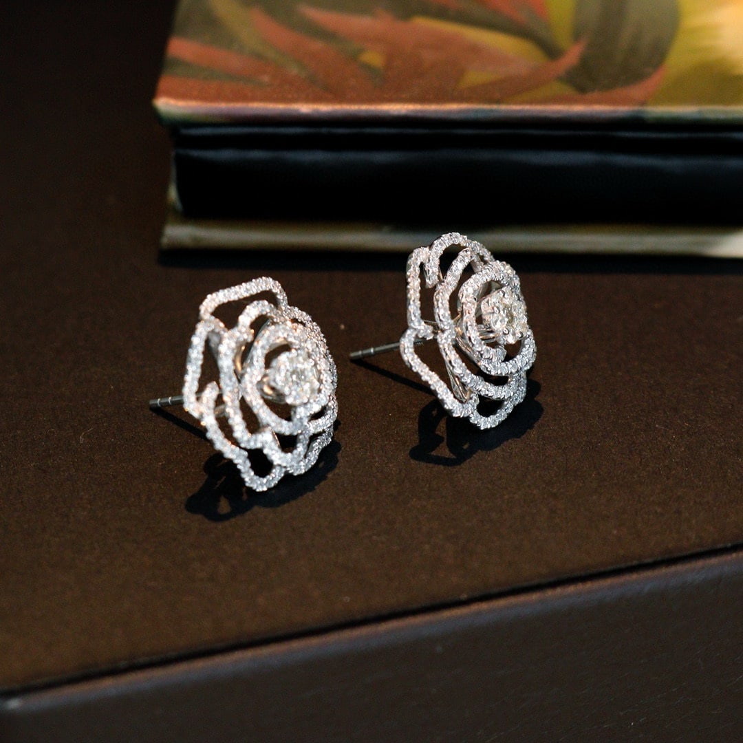 14k Gold 1.0 Ct Natural H Diamond Earrings - 3