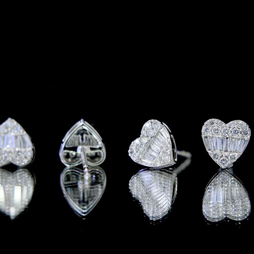 14k Gold 0.33 Ct Natural H Diamond Earrings - 4