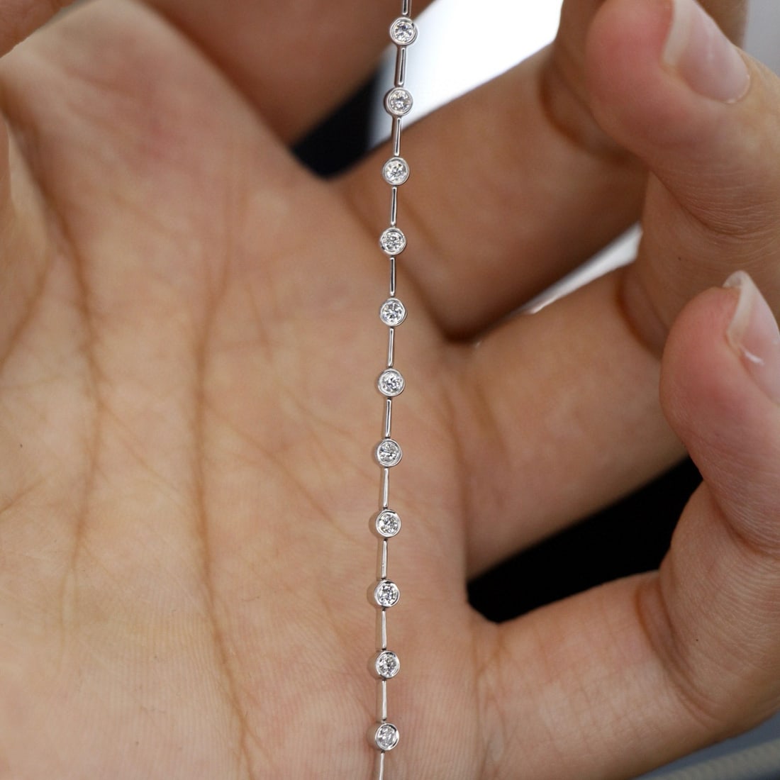 14k Gold 0.55 Ct Natural H Diamond Bracelet - 2