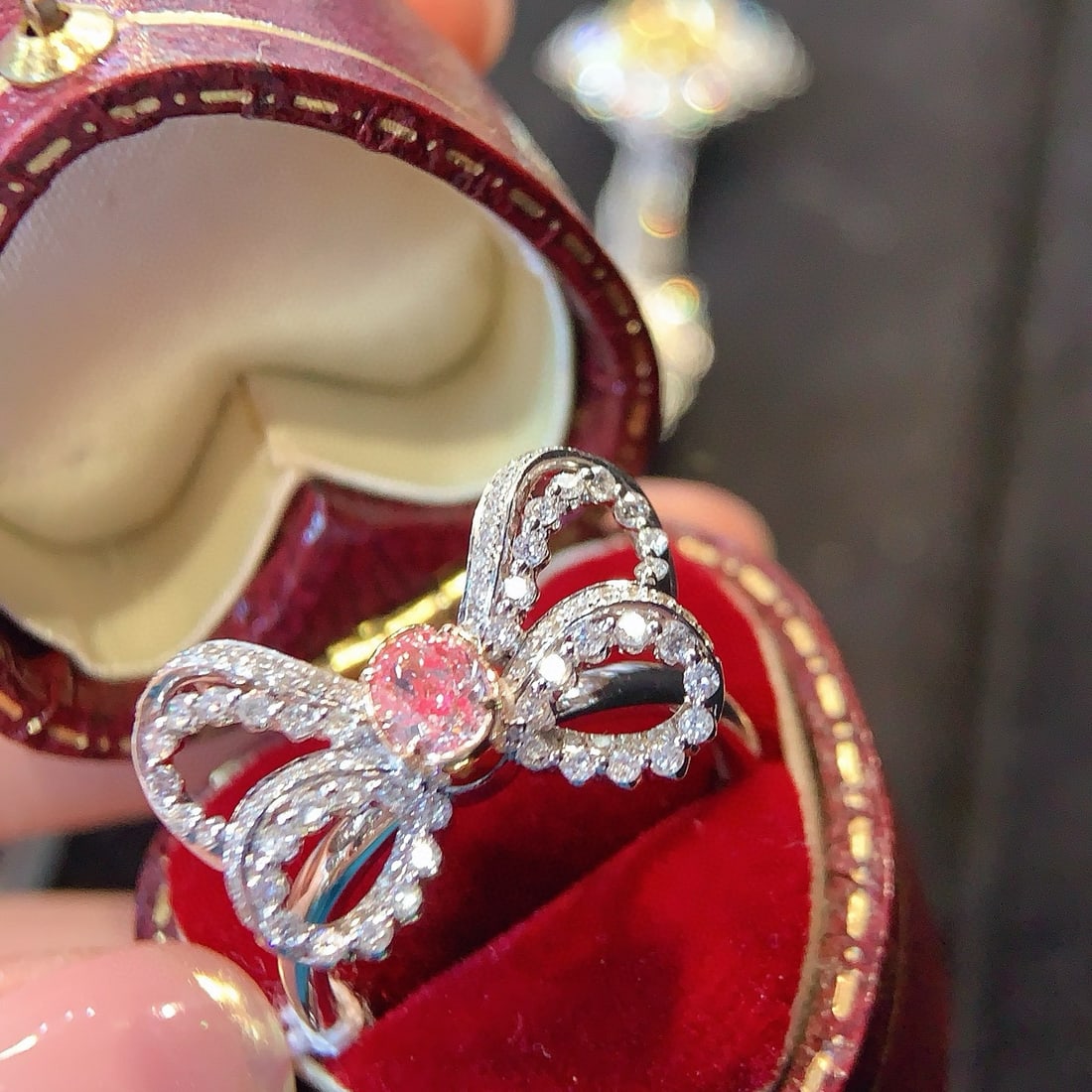 14k Gold 0.86 Ctw Natural Pink Diamond & Diamond Ring - 3