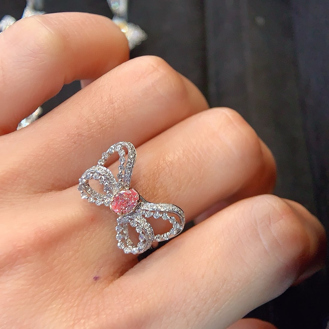 14k Gold 0.86 Ctw Natural Pink Diamond & Diamond Ring - 5