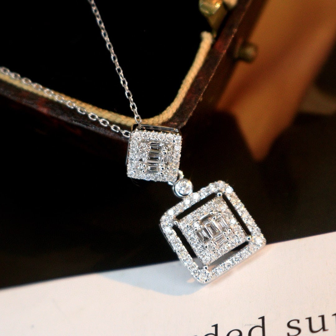 14k Gold 0.4 Ct Natural H Diamond Necklace - 3