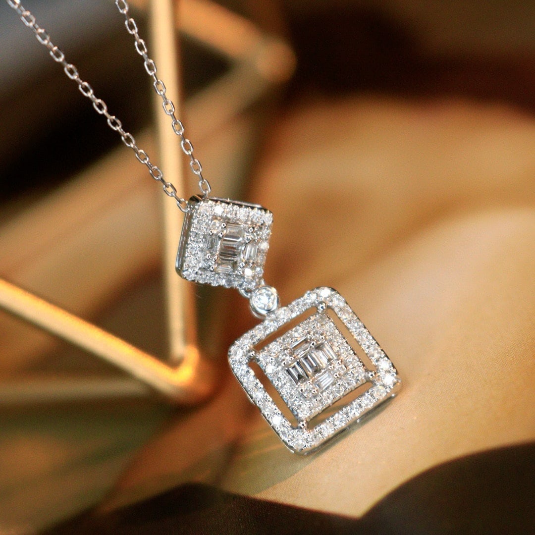 14k Gold 0.4 Ct Natural H Diamond Necklace - 4