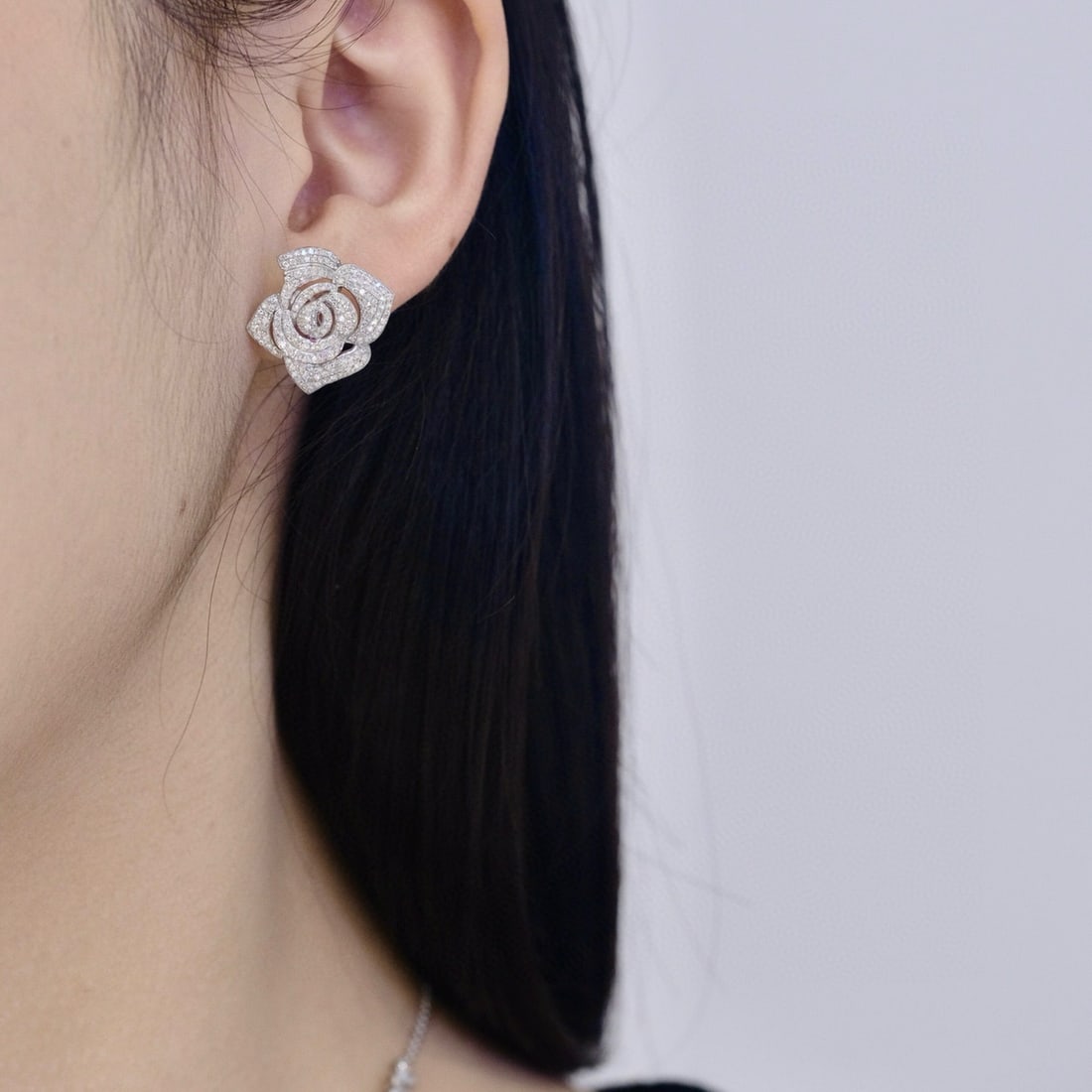 14k Gold 1.2 Ct Natural H Diamond & Flowers Earrings - 6