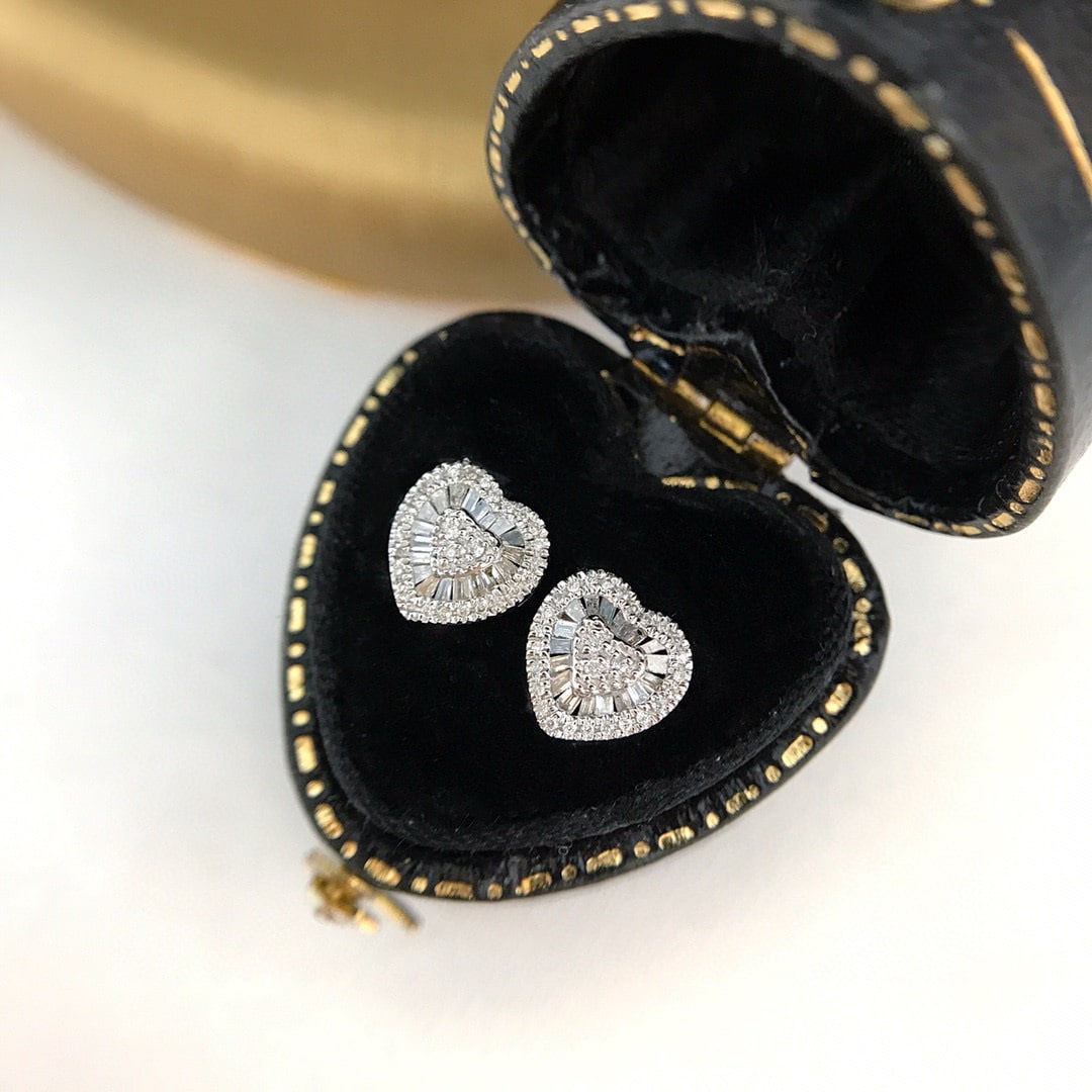 14k Gold 0.3 Ct Natural H Diamond Earrings - 2