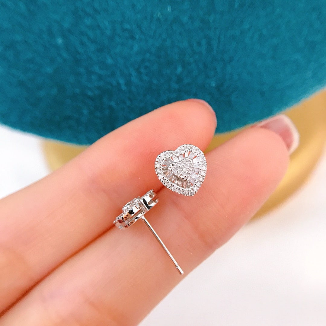 14k Gold 0.3 Ct Natural H Diamond Earrings - 3