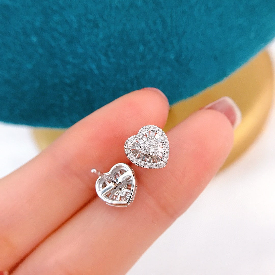 14k Gold 0.3 Ct Natural H Diamond Earrings - 4