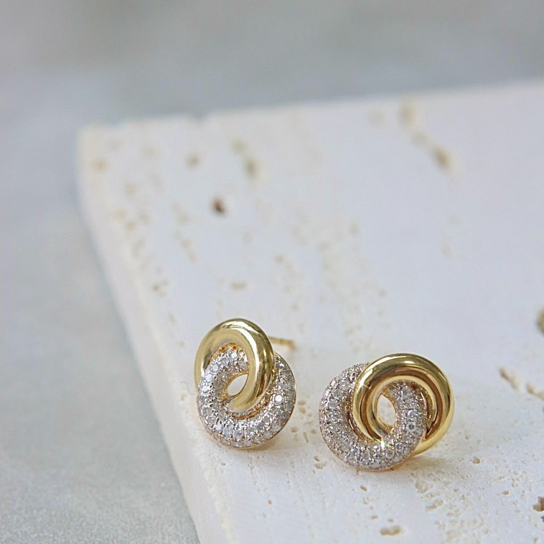14k Gold 0.6 Ct Natural H Diamond Earrings - 2