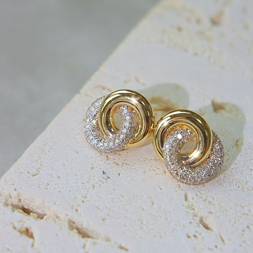 14k Gold 0.6 Ct Natural H Diamond Earrings - 4
