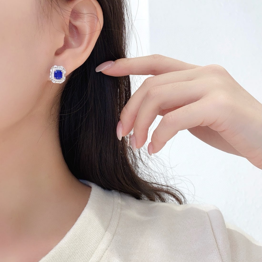 14k Gold 2.78 Ctw Natural Sapphire & Diamond Earrings - 3