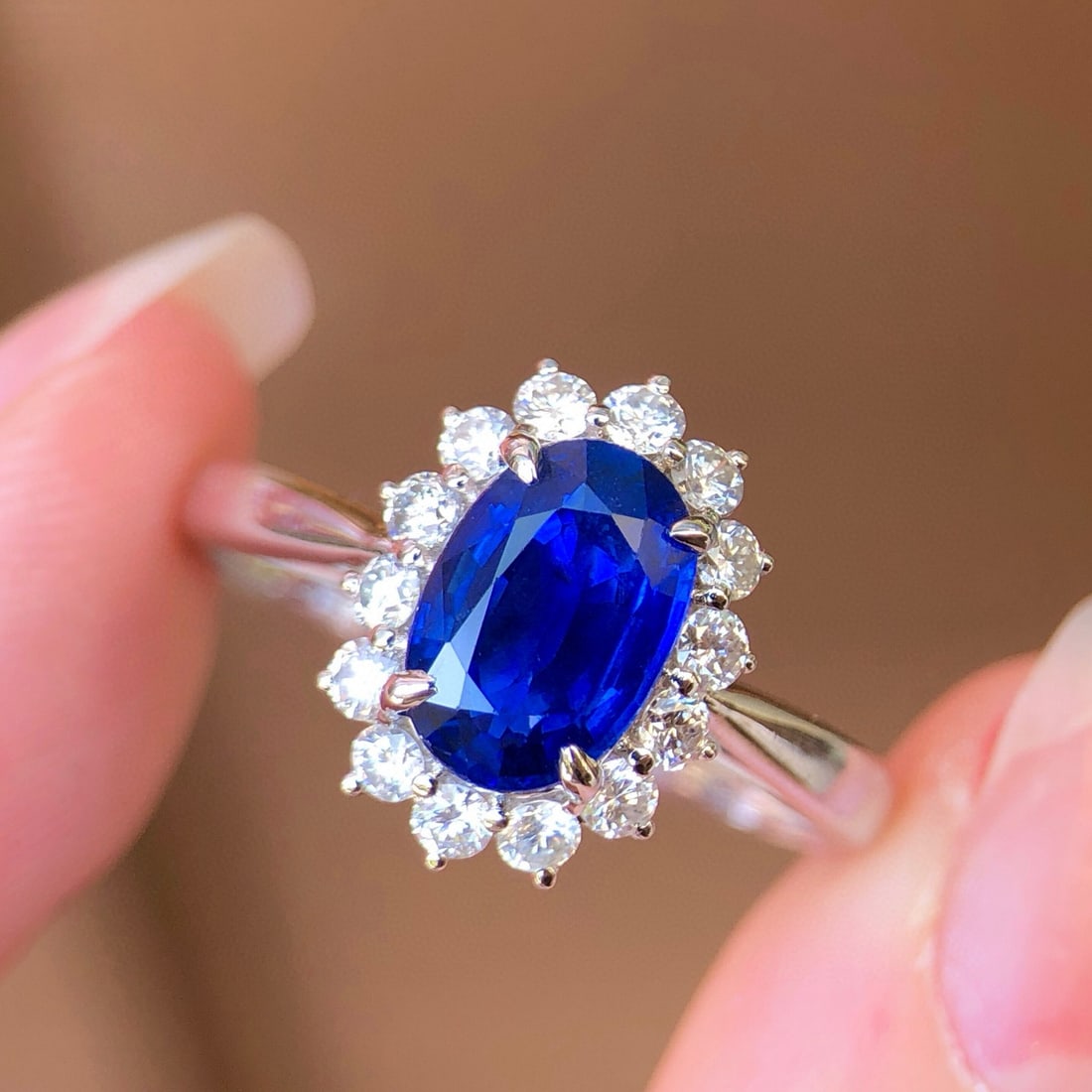 14k Gold 1.90 Ctw Natural Sapphire & Diamond Ring - 2