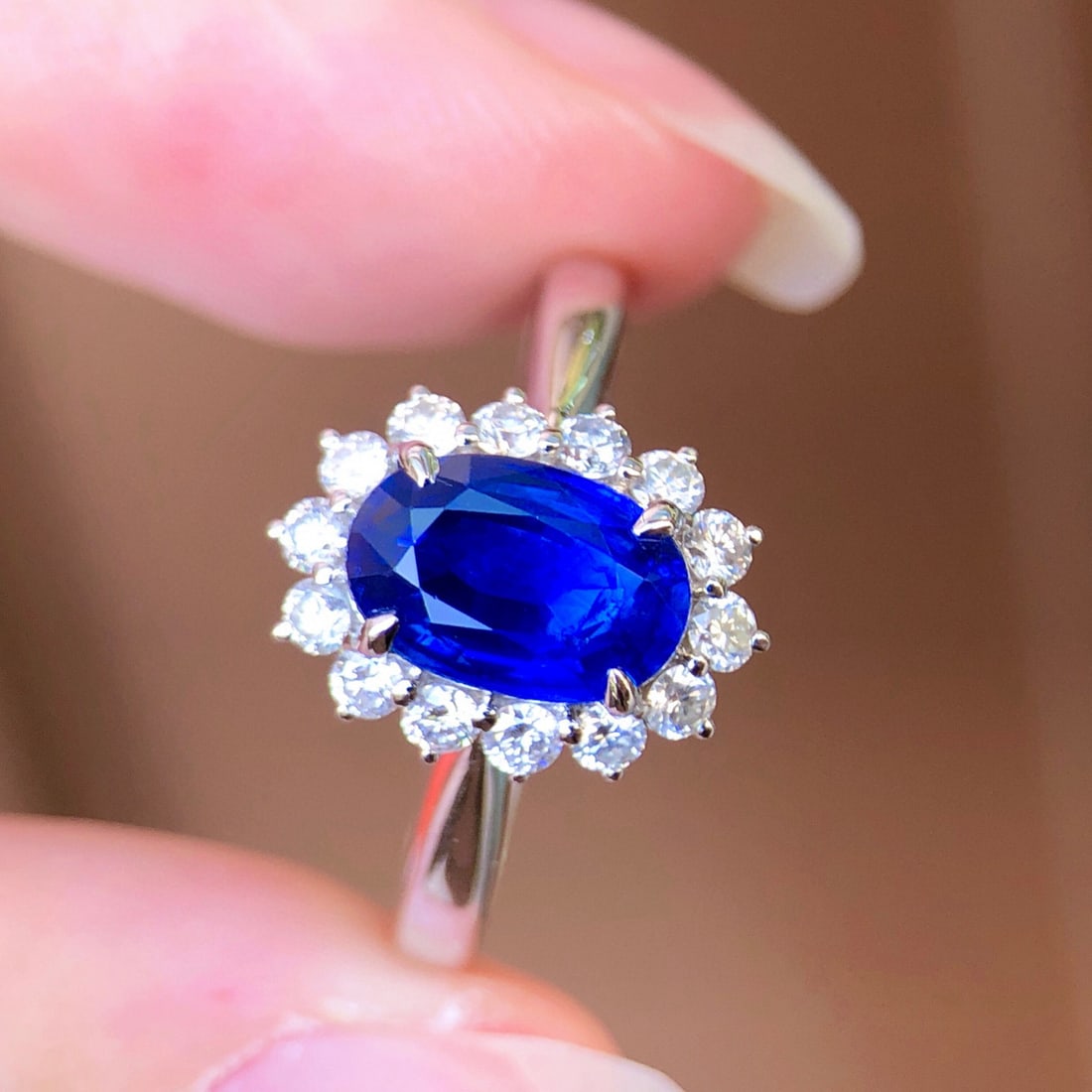 14k Gold 1.90 Ctw Natural Sapphire & Diamond Ring - 3
