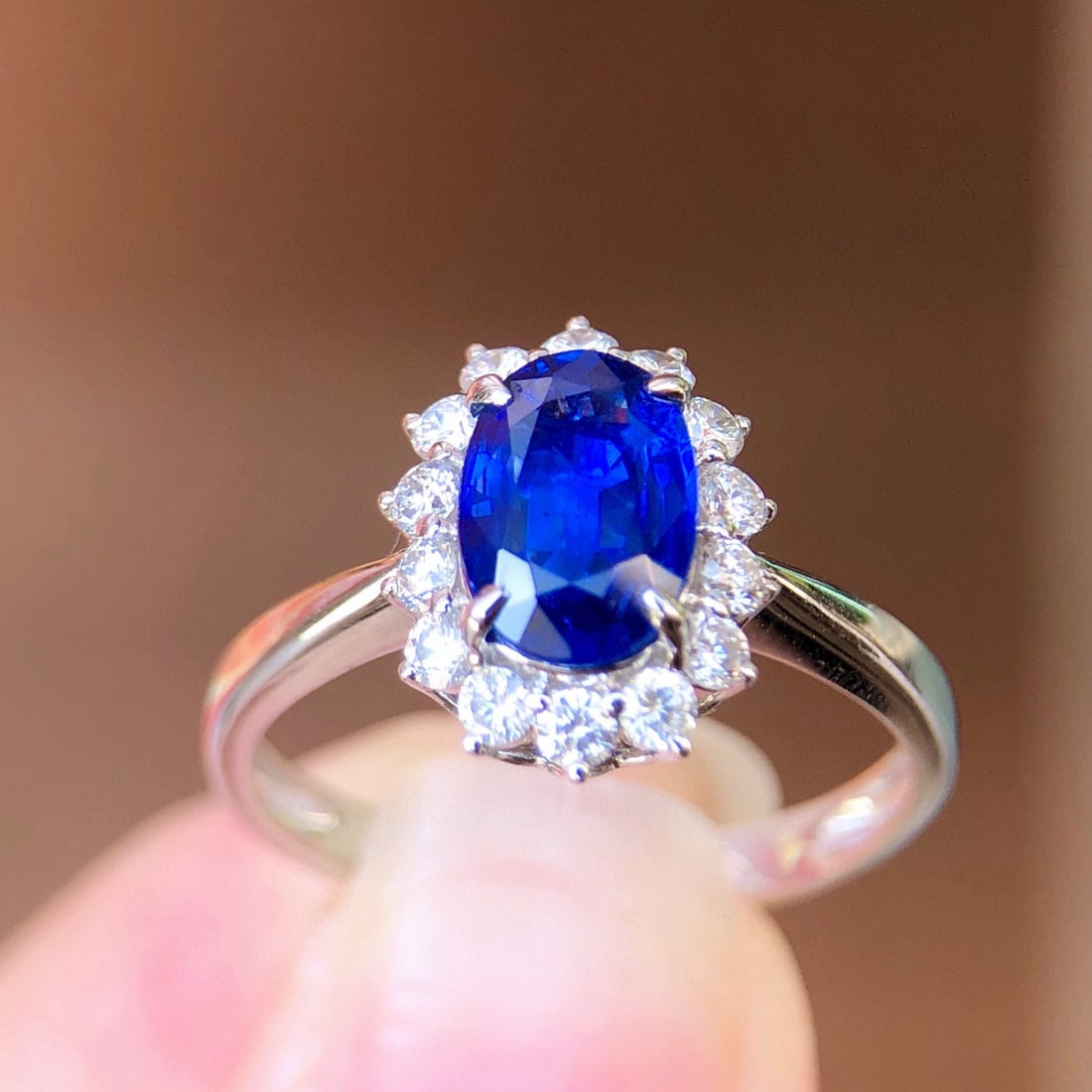 14k Gold 1.90 Ctw Natural Sapphire & Diamond Ring - 4