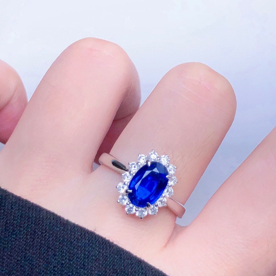 14k Gold 1.90 Ctw Natural Sapphire & Diamond Ring - 5