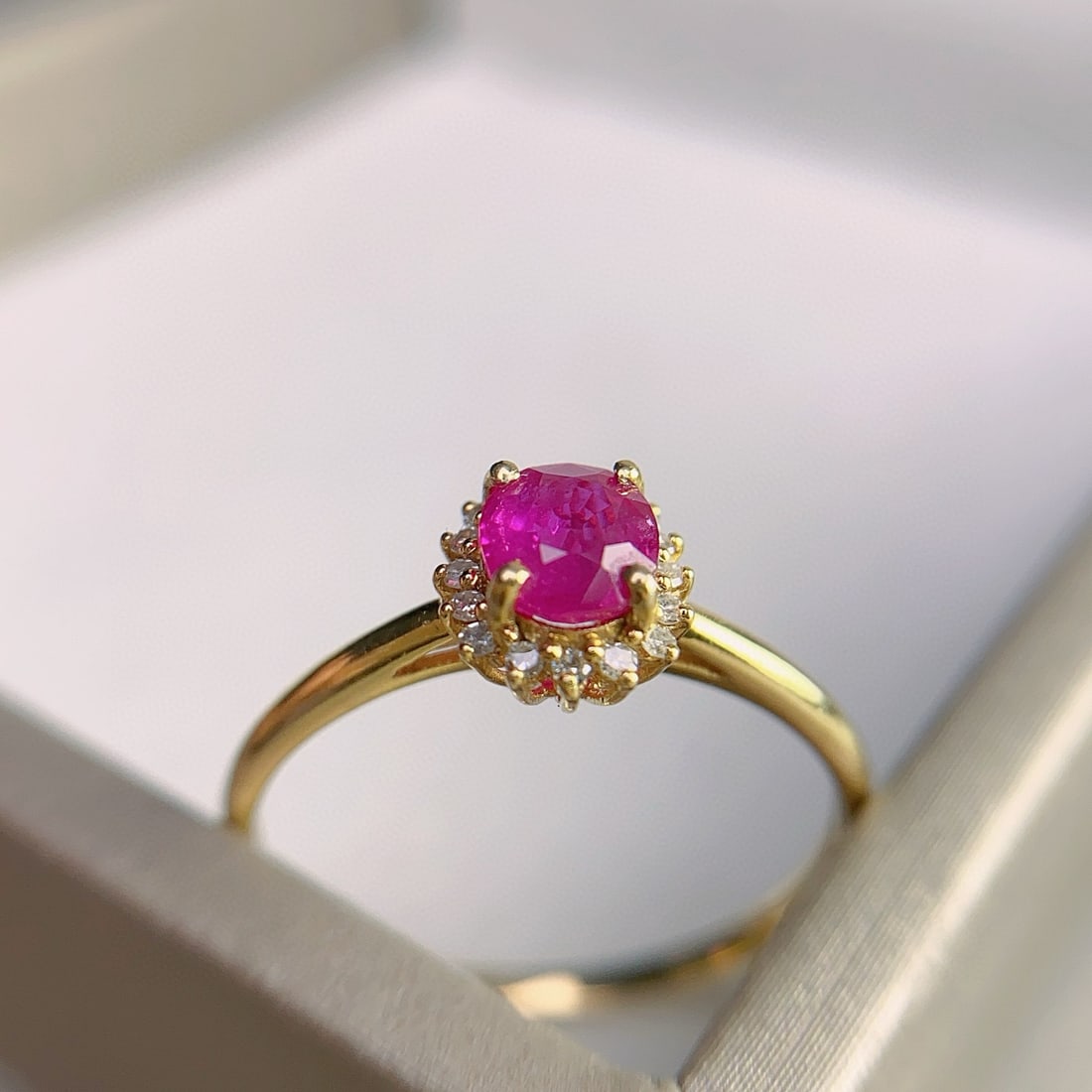14k Gold 0.73 Ct Natural Ruby & Diamond Ring - 2