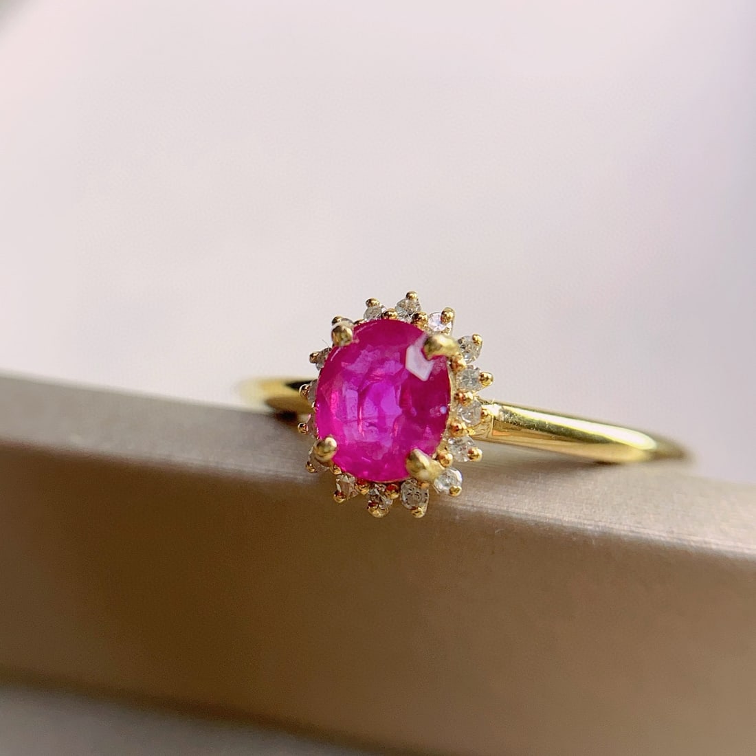 14k Gold 0.73 Ct Natural Ruby & Diamond Ring - 5