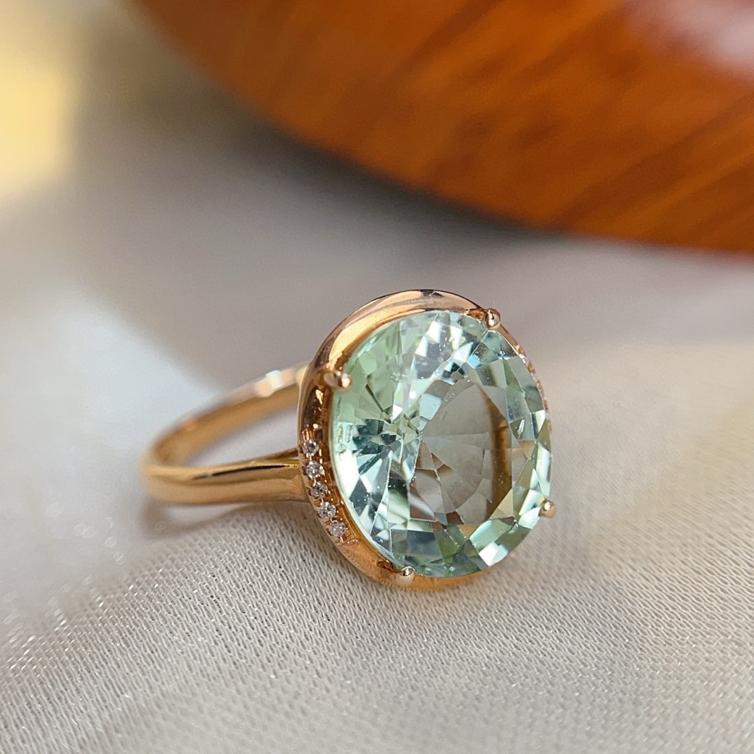 14k Gold 5.3 Ct Natural Tourmaline & Diamond Ring - 2