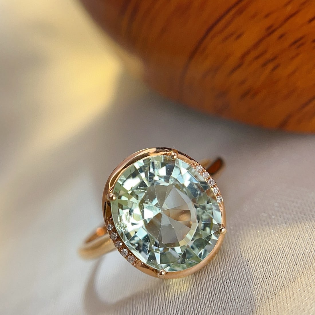 14k Gold 5.3 Ct Natural Tourmaline & Diamond Ring - 4