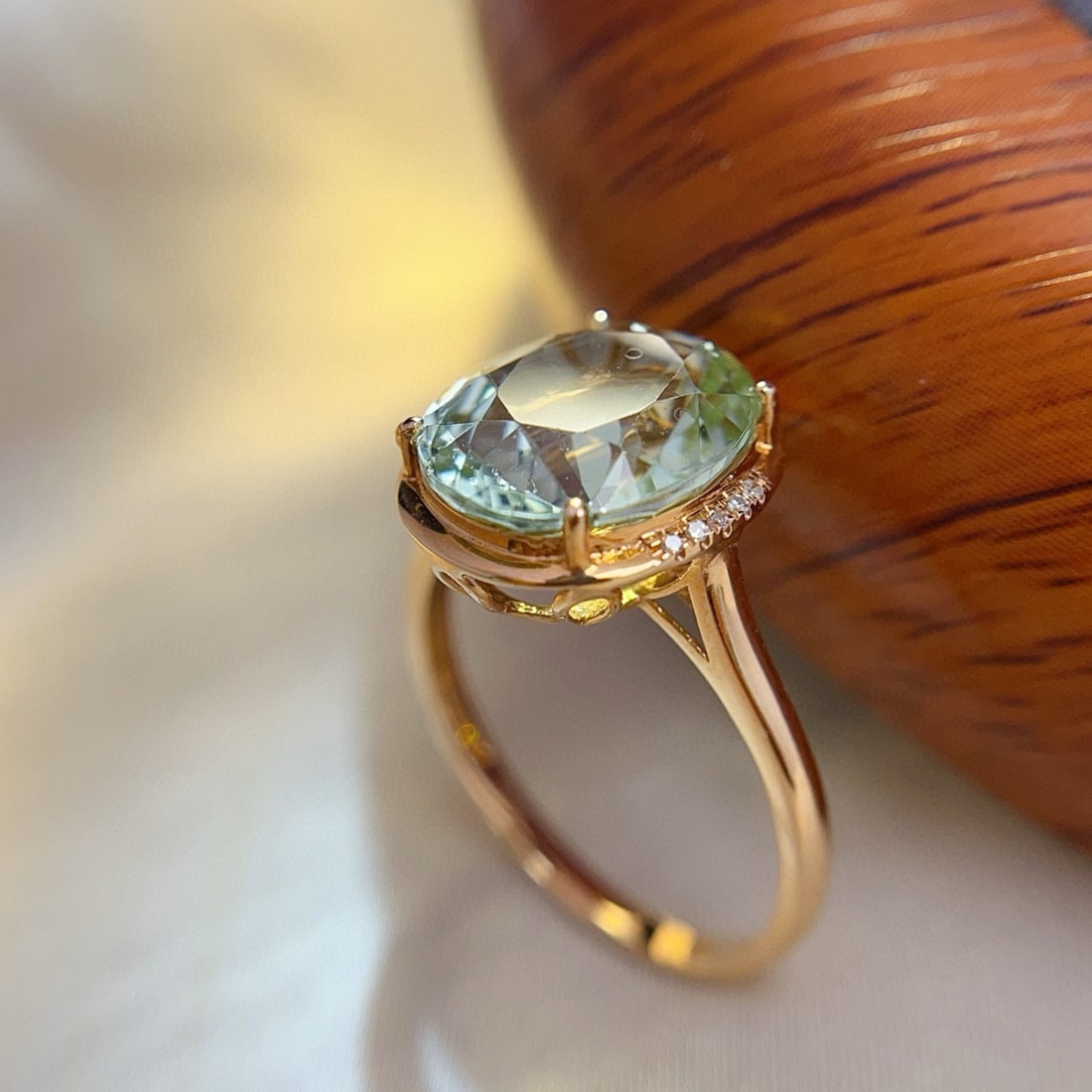 14k Gold 5.3 Ct Natural Tourmaline & Diamond Ring - 5