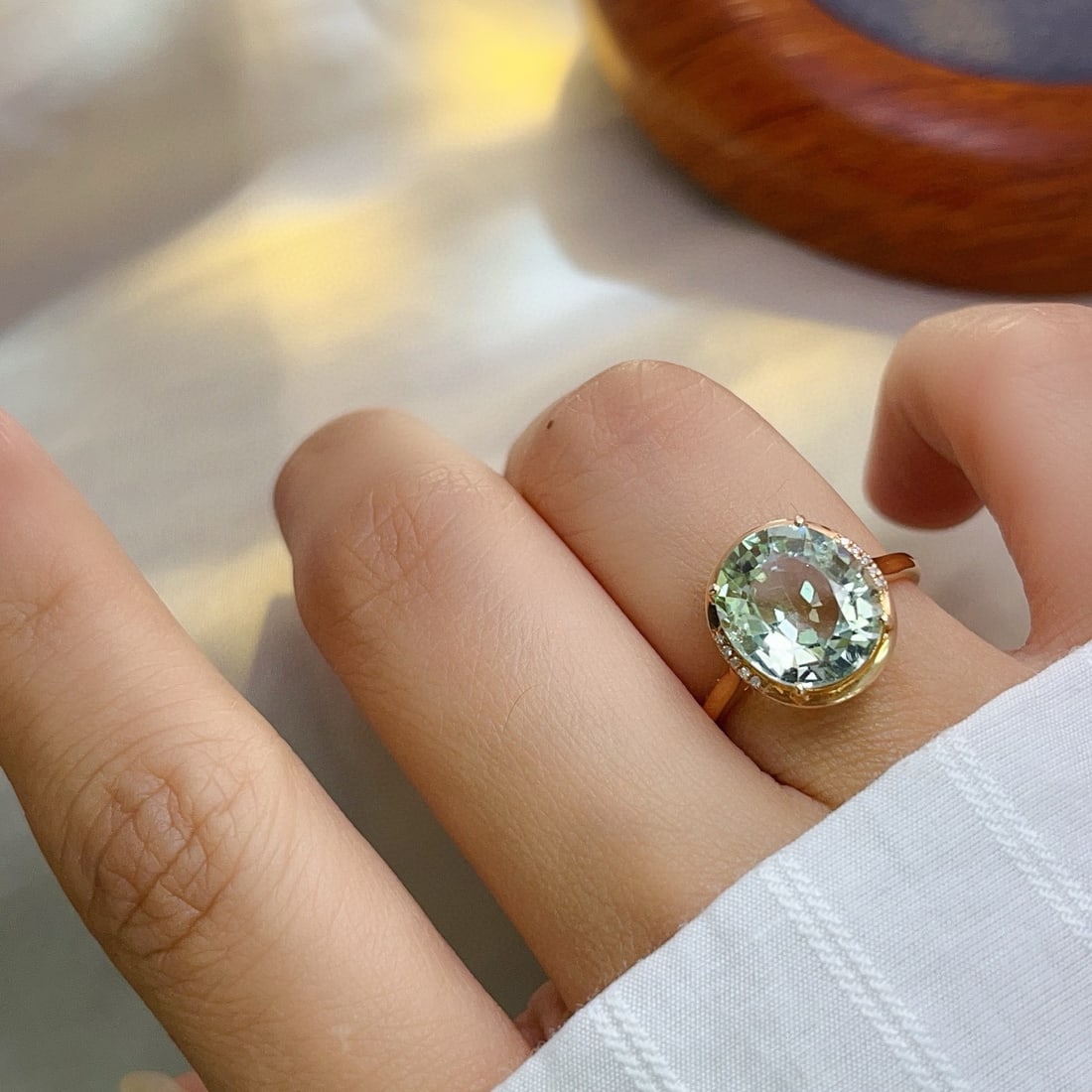 14k Gold 5.3 Ct Natural Tourmaline & Diamond Ring - 6