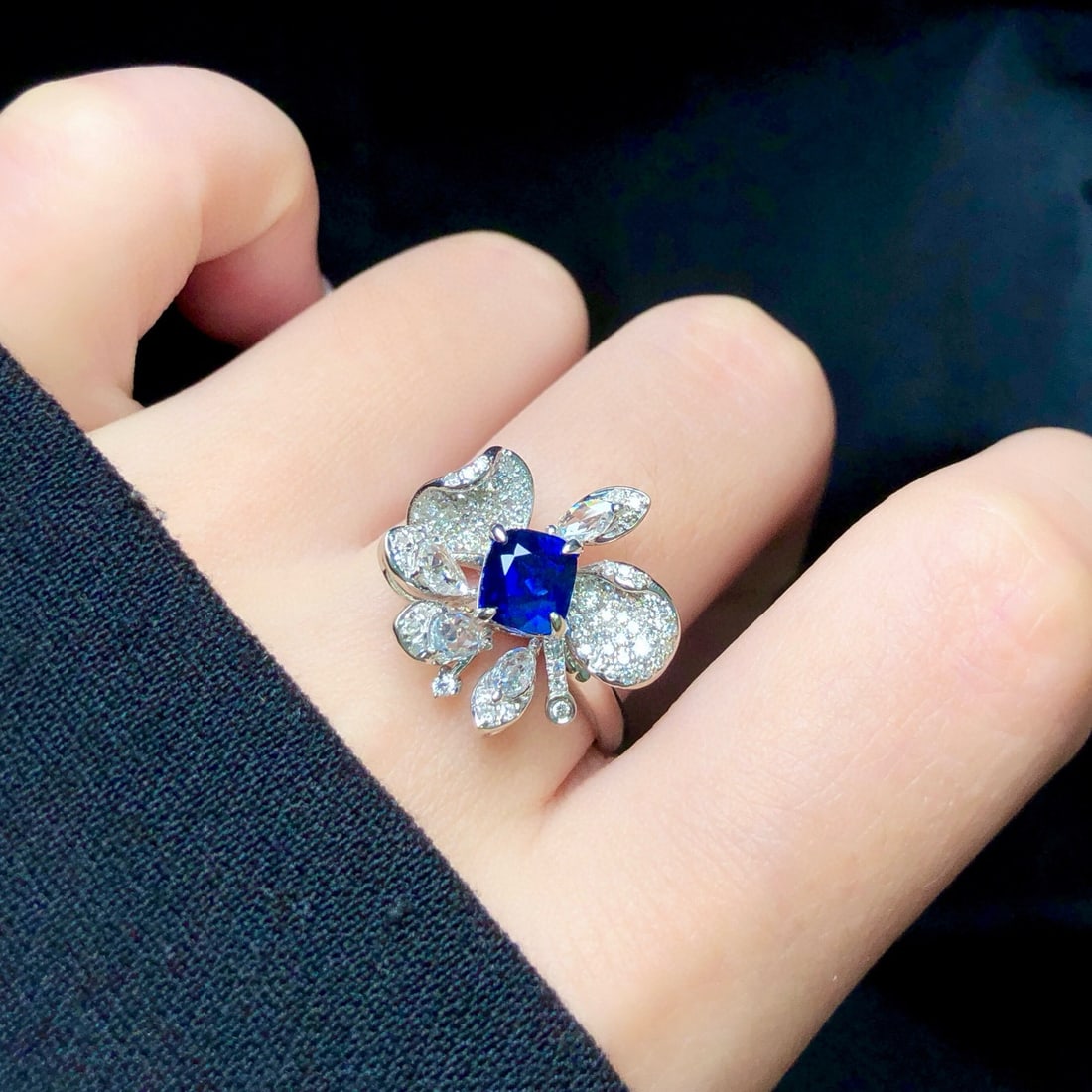 14k Gold 1.68 Ctw Natural Sapphire & Diamond Ring - 6