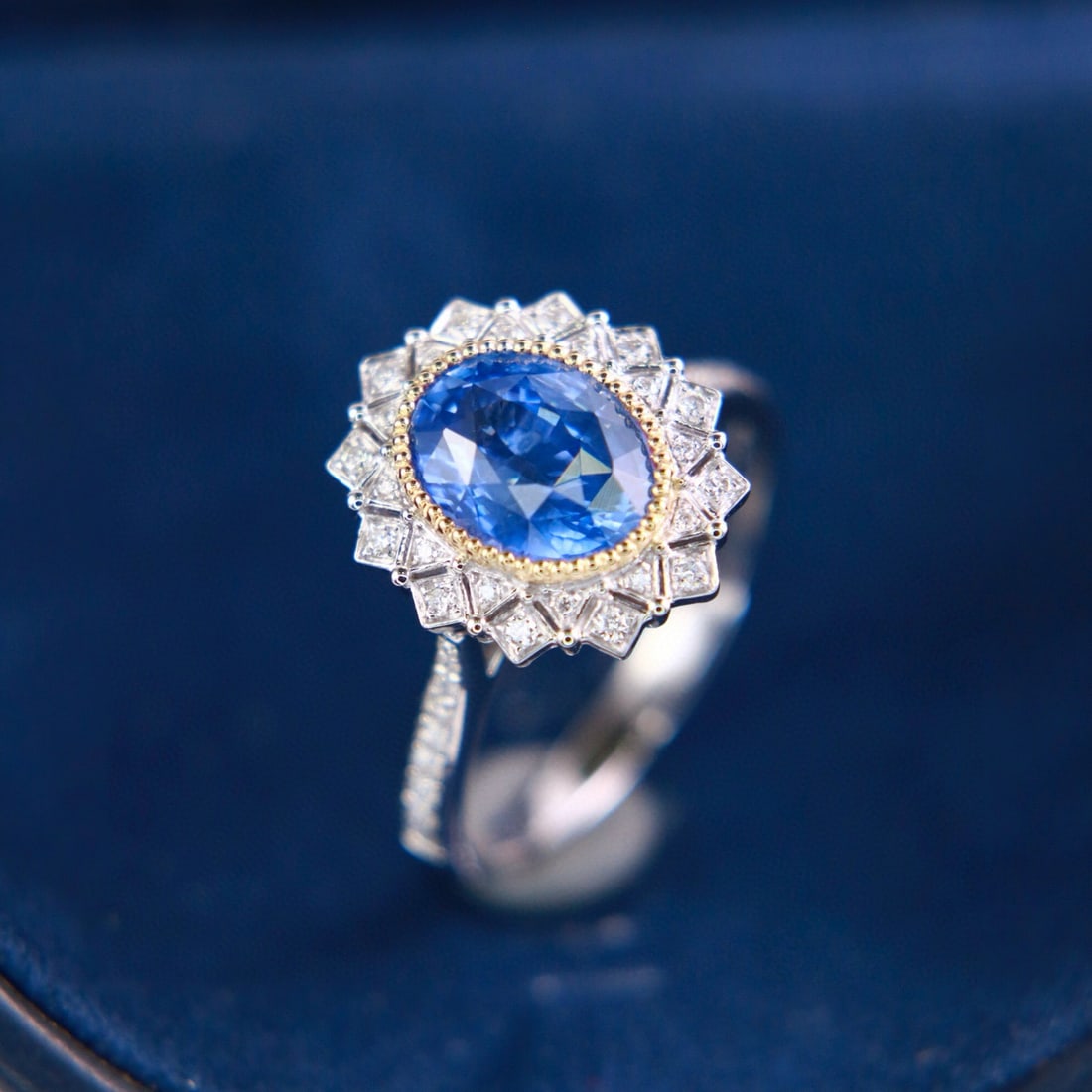 14k Gold 2.73 Ctw Natural Sapphire & Diamond Ring/pendant( Without Chain ) - 4