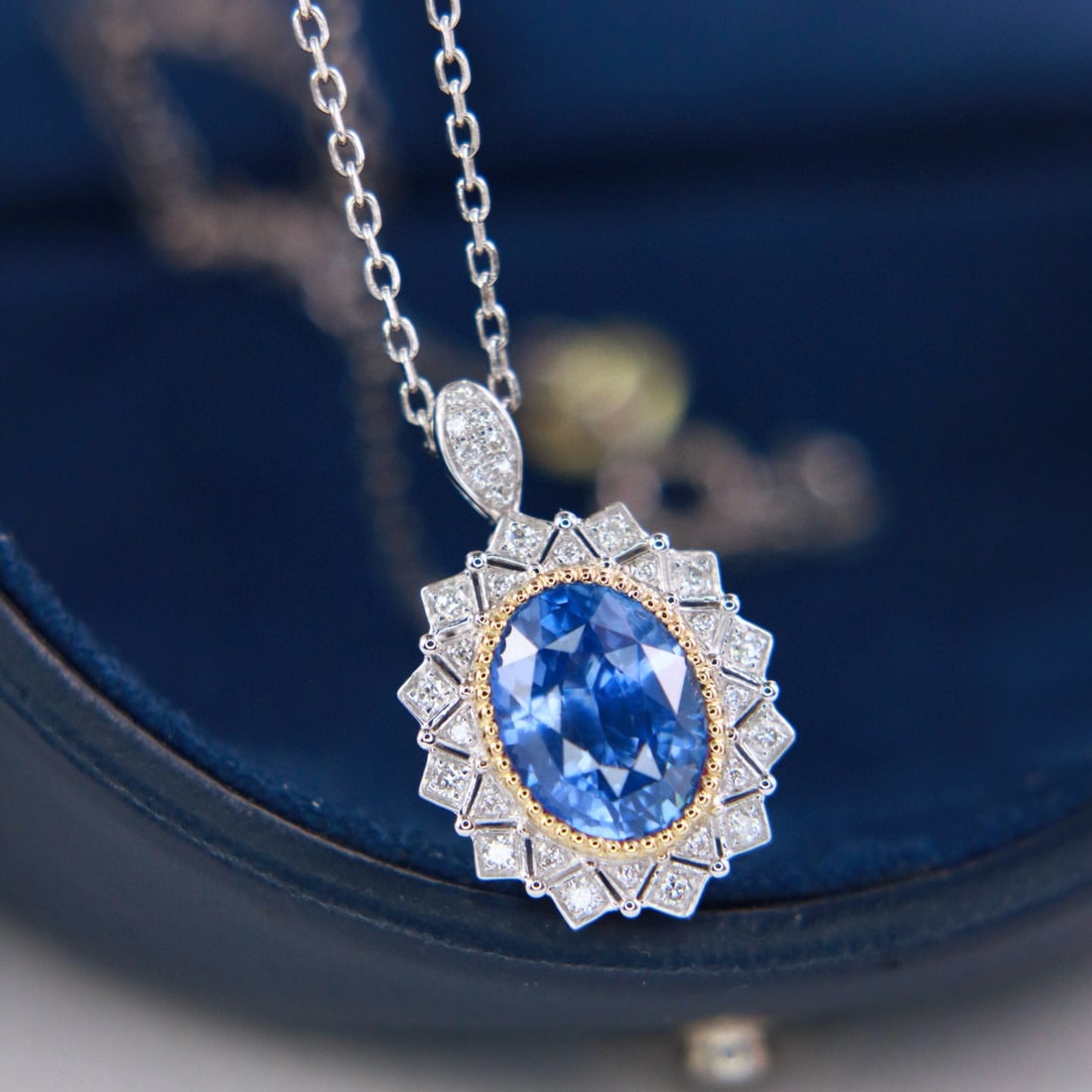 14k Gold 2.73 Ctw Natural Sapphire & Diamond Ring/pendant( Without Chain ) - 6