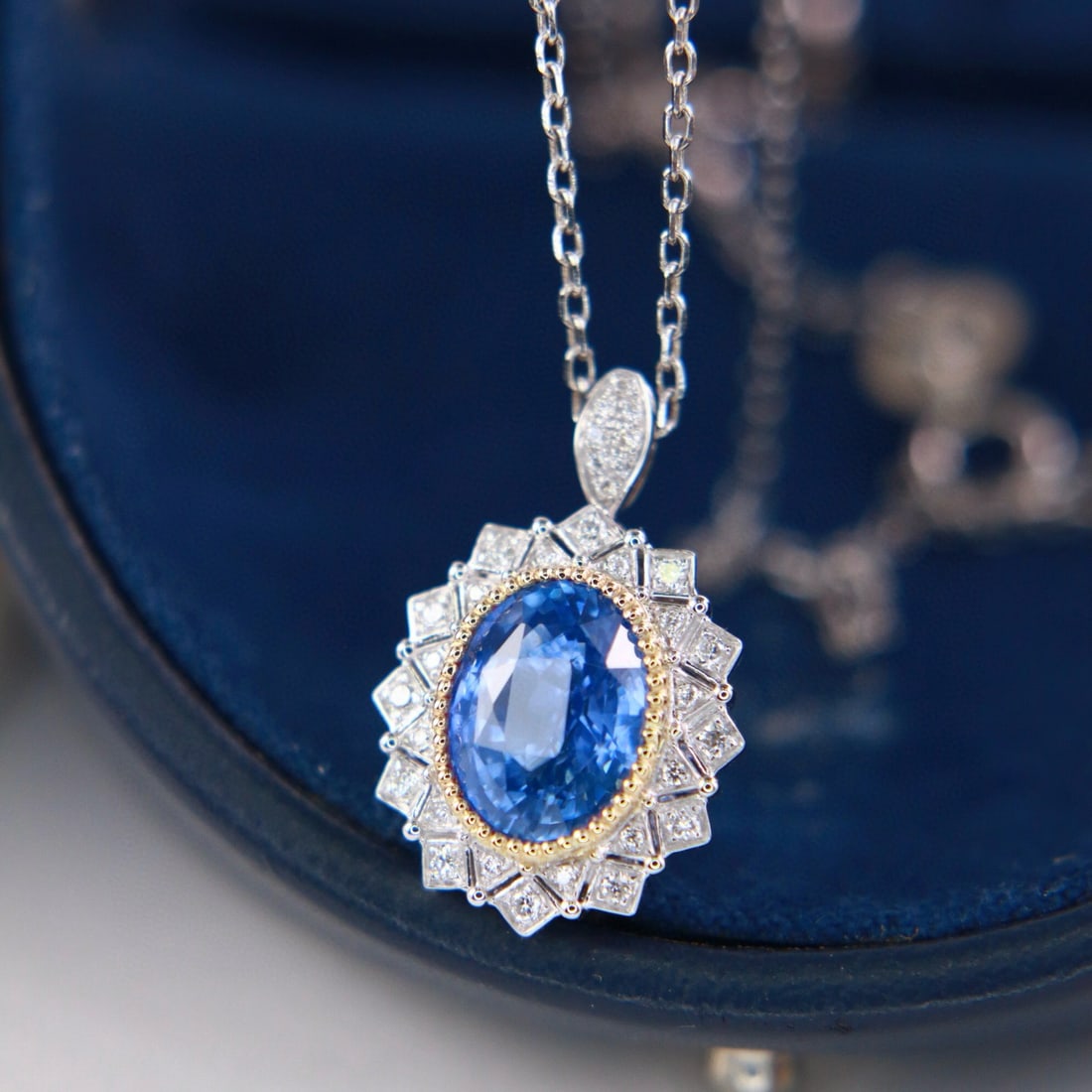 14k Gold 2.73 Ctw Natural Sapphire & Diamond Ring/pendant( Without Chain ) - 7