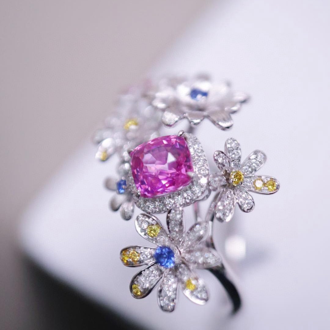 14k Gold 1.41 Ctw Natural Sapphire & Diamond Ring - 5