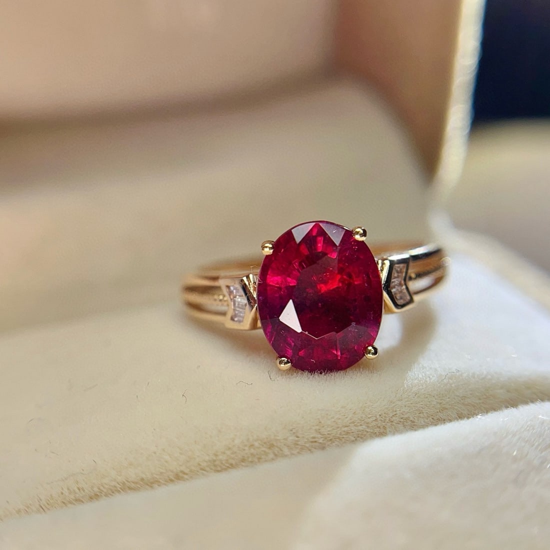 14k Gold 1.95 Ct Natural Tourmaline & Diamond Ring - 2