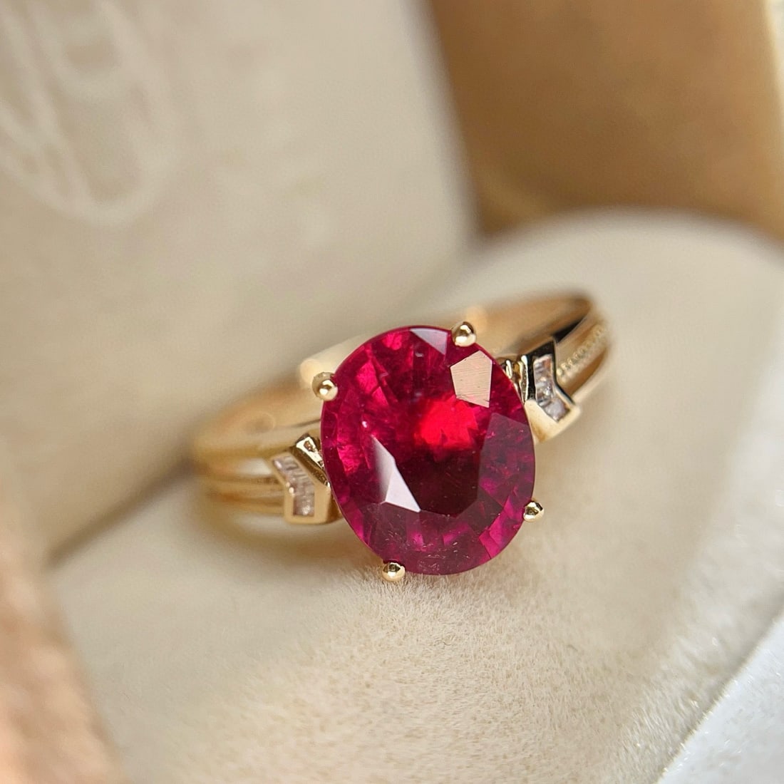 14k Gold 1.95 Ct Natural Tourmaline & Diamond Ring - 5