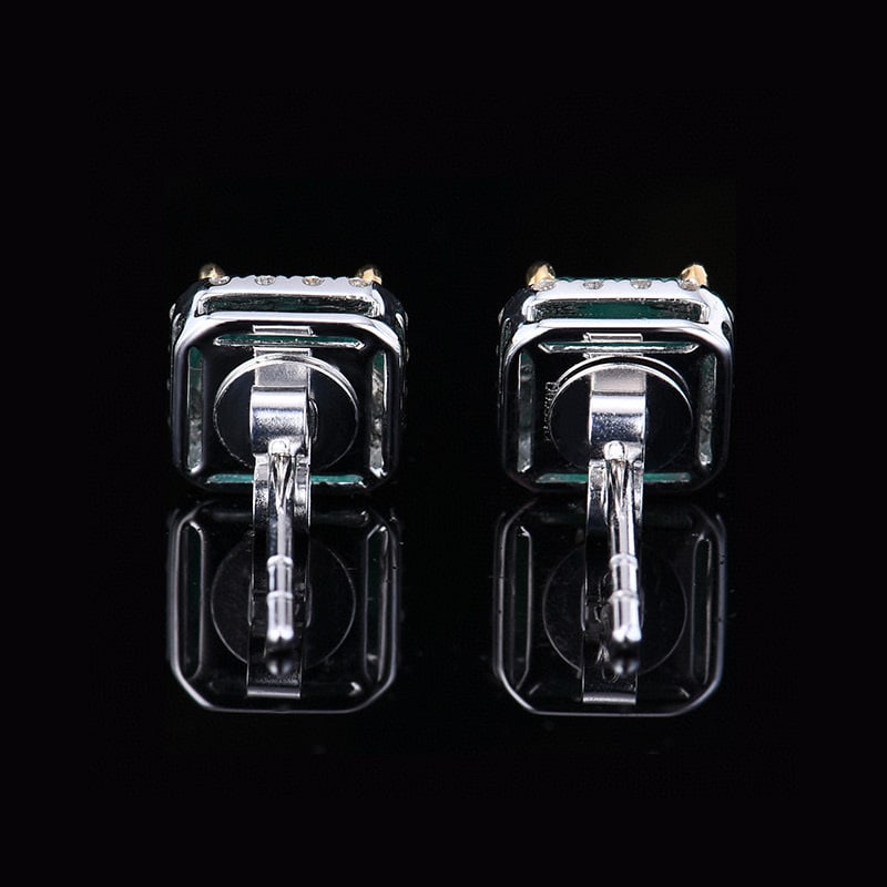 14k Gold 1.62 Ctw Natural Emerald & Diamond Earrings - 5
