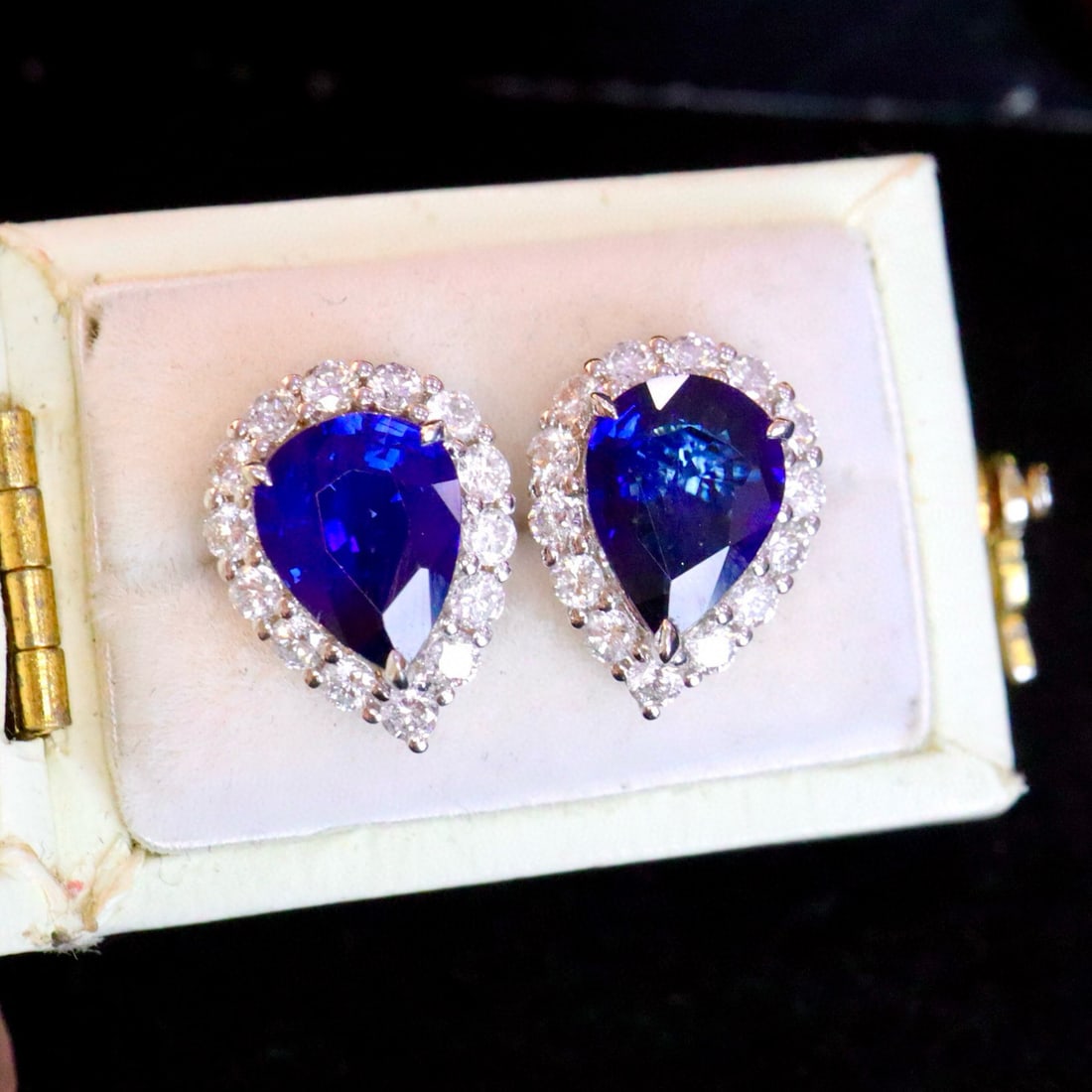 14k Gold 2.91 Ctw Natural Sapphire & Diamond Earrings - 2