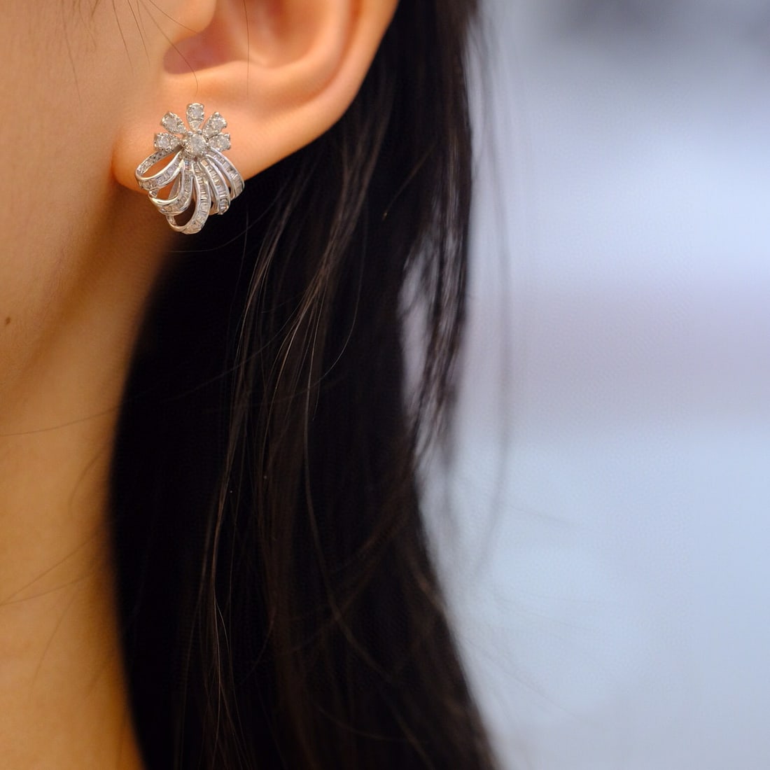 14k Gold 1.2 Ct Natural H Diamond Earrings - 4