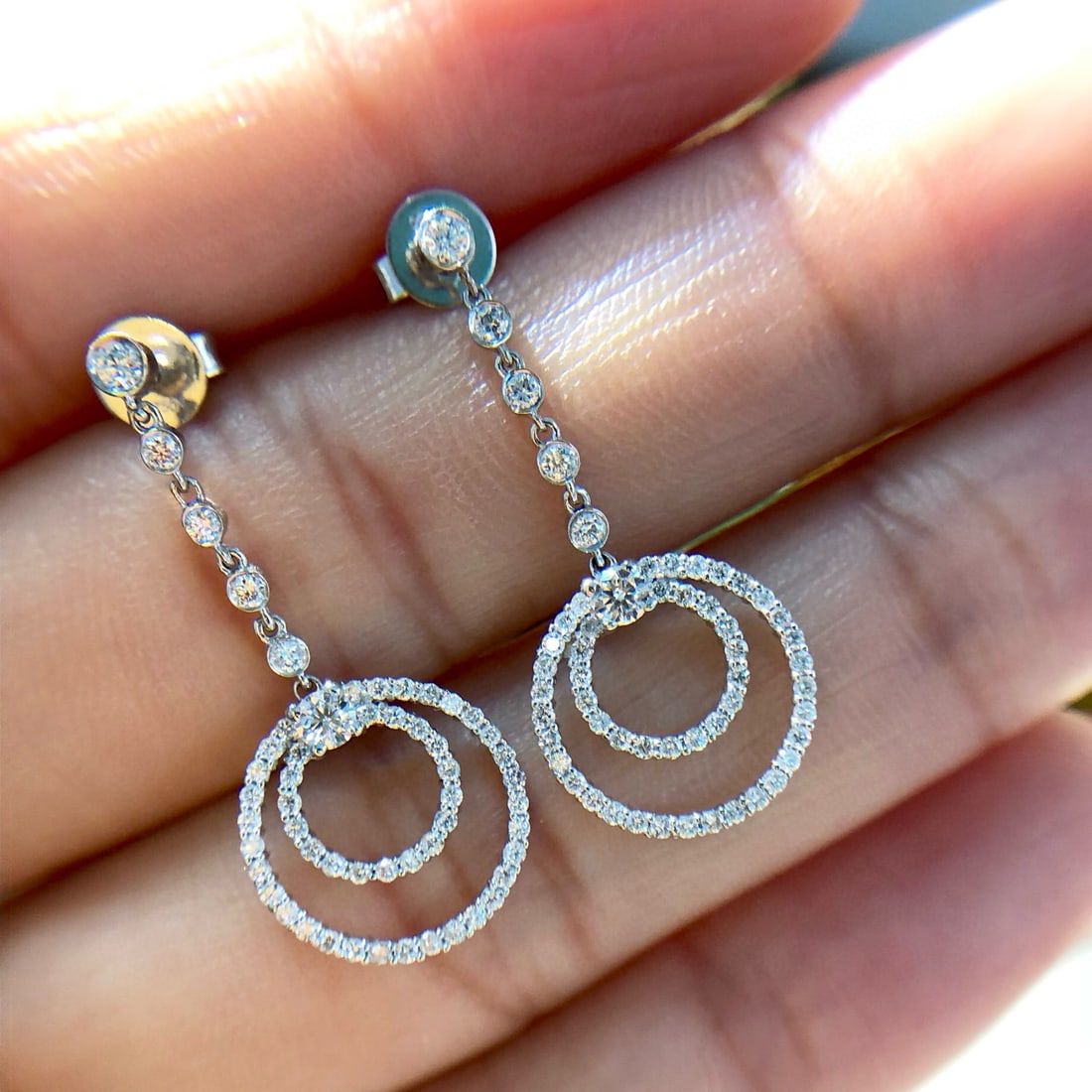 14k Gold 0.58 Ct Natural H Diamond Earrings - 4