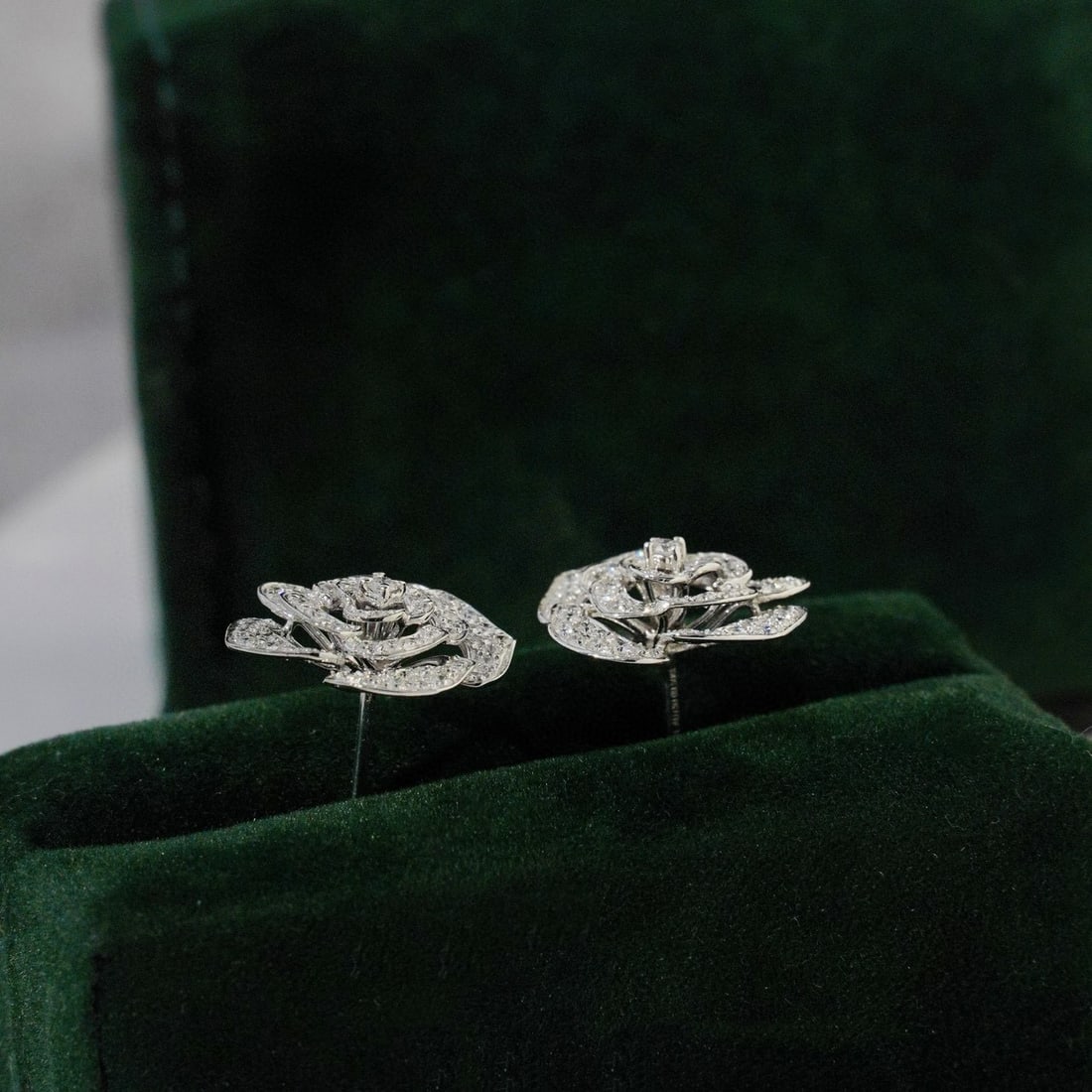 14k Gold 1 Ct Natural H Diamond & Flowers Earrings - 3